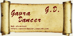 Gavra Dancer vizit kartica